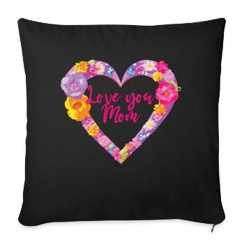 Mother's Day Gift Baby mom mom mom Love mommy - Sofa pillowcase 17,3'' x 17,3'' (45 x 45 cm) - black - Front