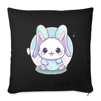 Easter Bunny Easter Bunny Bunny Gift - Sofa pillowcase 17,3'' x 17,3'' (45 x 45 cm) - black - Front
