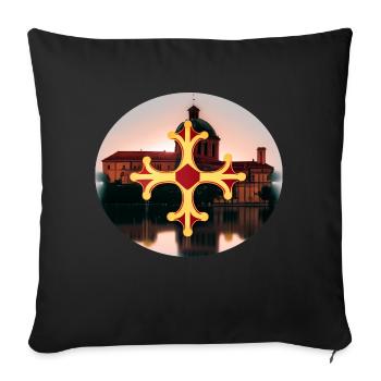 ovale tlse - Housse de coussin décorative 45 x 45 cm - noir - Devant