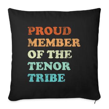 Proud Member of the Tenor Tribe retro hell - Sofa pillowcase 17,3'' x 17,3'' (45 x 45 cm) - black - Front