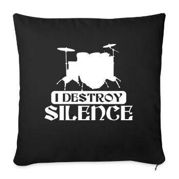 Batterie, Tambour, Musique, Instrument - Housse de coussin décorative 45 x 45 cm - noir - Devant
