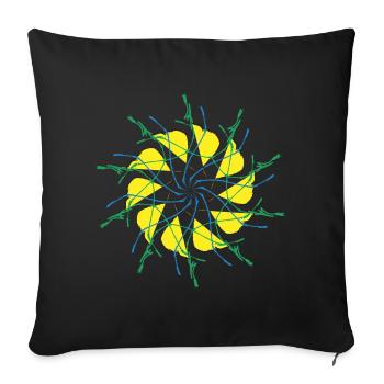 Random patterns circled - Sofa pillowcase 17,3'' x 17,3'' (45 x 45 cm) - black - Front