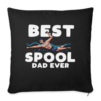 meilleur père de bobine jamais conçu pour un fan de papa nageur - Housse de coussin décorative 45 x 45 cm - noir - Devant