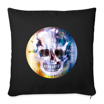 extravagant skull in colorful shimmering color - Sofa pillowcase 17,3'' x 17,3'' (45 x 45 cm) - black - Front