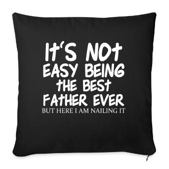 New Dad Gift from Daughter Son,Father's Day Best D - Housse de coussin décorative 45 x 45 cm - noir - Devant