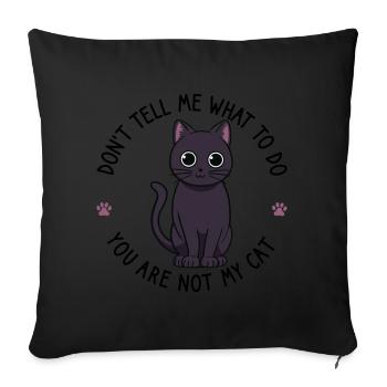Chat noir mignon - Housse de coussin décorative 45 x 45 cm - noir - Devant