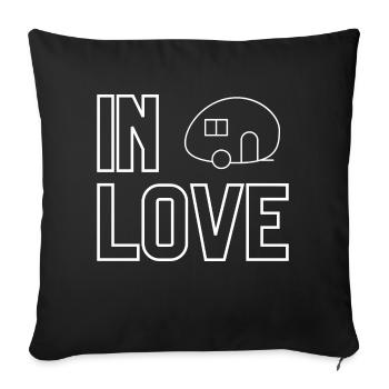 Caravane amoureuse - Housse de coussin décorative 45 x 45 cm - noir - Devant