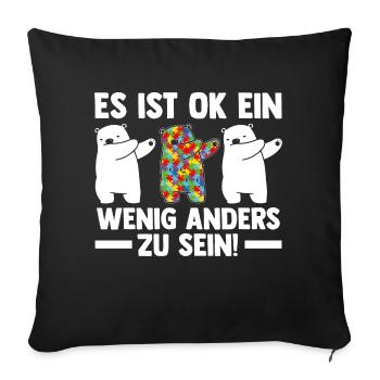 Autismus Autist Autisten - Sofakissenbezug 45 x 45 cm - Schwarz - Vorne