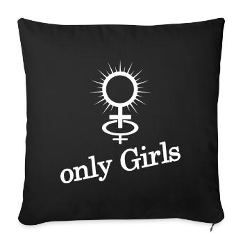 seulement pour les femmes - Maîtresse lesbienne - Housse de coussin décorative 45 x 45 cm - noir - Devant