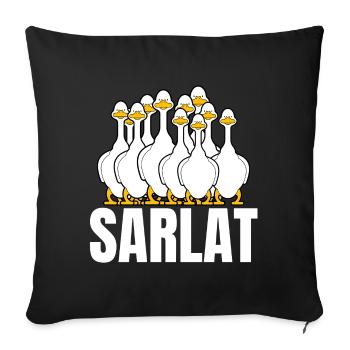 Sarlat, foie gras, canard - Housse de coussin décorative 45 x 45 cm - noir - Devant
