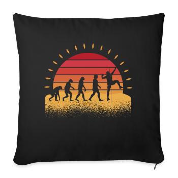 Evolution Bergsteigen Bouldern Klettern Kletterer - Sofakissenbezug 45 x 45 cm - Schwarz - Vorne