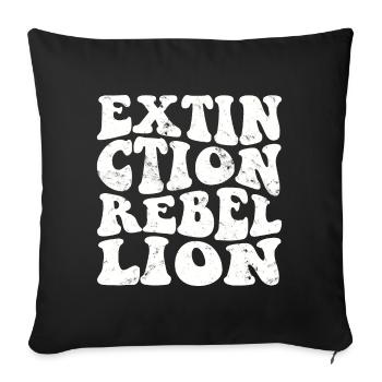 Extinction Rebellion Retro white - Sofa pillowcase 17,3'' x 17,3'' (45 x 45 cm) - black - Front