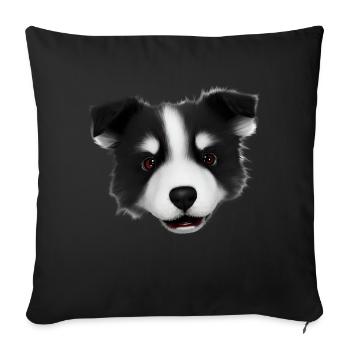 Propriétaire de chien Border Collie Amoureux des chiens - Housse de coussin décorative 45 x 45 cm - noir - Devant