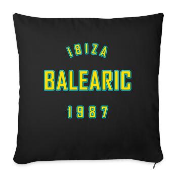 BALEARIC IBIZA 1987 - Sofa pillowcase 17,3'' x 17,3'' (45 x 45 cm) - black - Front