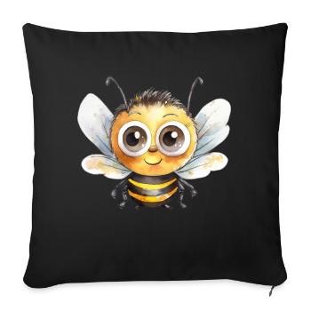 Bumblebee Watercolor Drawing - Sofa pillowcase 17,3'' x 17,3'' (45 x 45 cm) - black - Front
