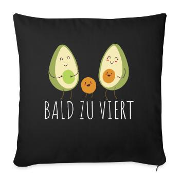 Schwangerschaft Baby Ankündigung Überraschung Kind - Sofakissenbezug 45 x 45 cm - Schwarz - Vorne
