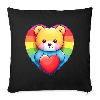 Love is a Bear Necessity - Sofa pillowcase 17,3'' x 17,3'' (45 x 45 cm) - black - Front
