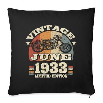 Geboren im Juni 1933 - 90 Jahre alt - Sofakissenbezug 45 x 45 cm - Schwarz - Vorne