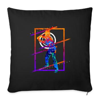 Baseball Joueur De Baseball Joueur Vintage Coloré - Housse de coussin décorative 45 x 45 cm - noir - Devant