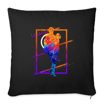 Baseball Baseball Player Vintage Colorful - Sofa pillowcase 17,3'' x 17,3'' (45 x 45 cm) - black - Front