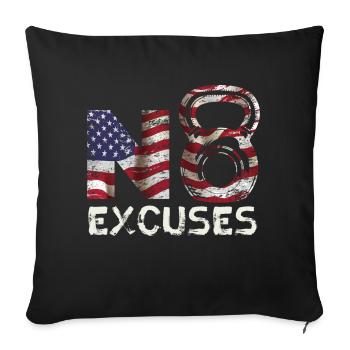 Patriotique 4th of July Body Workout Pas d’excuses - Housse de coussin décorative 45 x 45 cm - noir - Devant