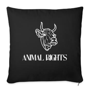 Droits des animaux - Housse de coussin décorative 45 x 45 cm - noir - Devant