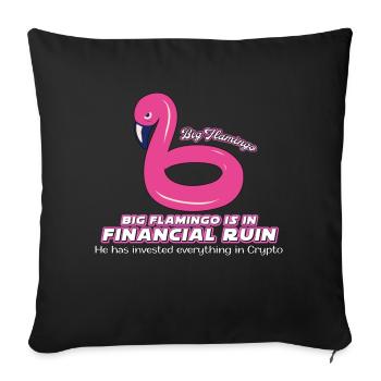 Big Flamingo - Sofa pillowcase 17,3'' x 17,3'' (45 x 45 cm) - black - Front