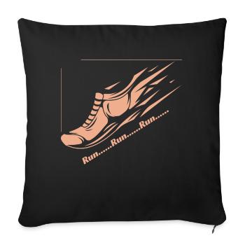 Run... Run... Run... - Sofa pillowcase 17,3'' x 17,3'' (45 x 45 cm) - black - Front