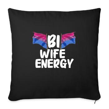 LGBTQ Bi Wife Energy Gay Pride Bisexual Pride - Sofa pillowcase 17,3'' x 17,3'' (45 x 45 cm) - black - Front