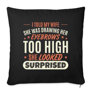Funny Husband - Sofa pillowcase 17,3'' x 17,3'' (45 x 45 cm) - black - Front