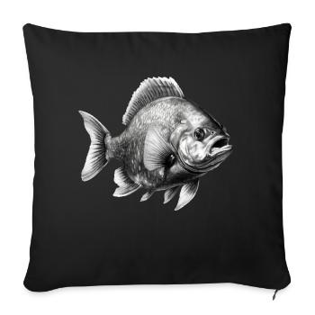 Der Piranha im Bleistift Nr. 2 - Sofakissenbezug 45 x 45 cm - Schwarz - Vorne