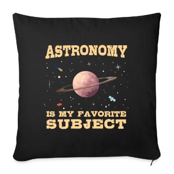 L’astronomie est mon sujet de prédilection, la planète Saturne - Housse de coussin décorative 45 x 45 cm - noir - Devant