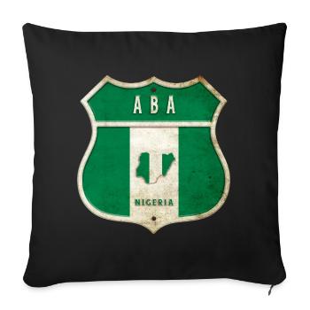 Aba Nigeria flag crest design - Sofa pillowcase 17,3'' x 17,3'' (45 x 45 cm) - black - Front