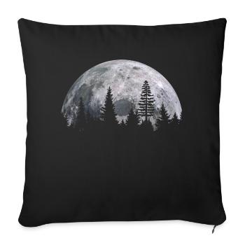 Mountain in full moon - nature and astronomy - Sofa pillowcase 17,3'' x 17,3'' (45 x 45 cm) - black - Front