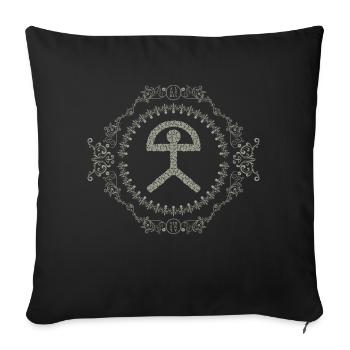 Indalo Craneos - Sofa pillowcase 17,3'' x 17,3'' (45 x 45 cm) - black - Front
