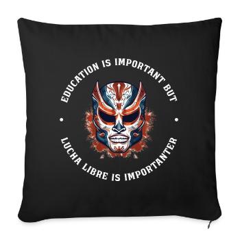 Lucha Libre Mexikanische Wrestling Maske Luchador - Sofakissenbezug 45 x 45 cm - Schwarz - Vorne