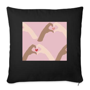 Together - Sofa pillowcase 17,3'' x 17,3'' (45 x 45 cm) - black - Front