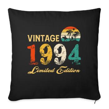 Vintage 1994 Limited Edition Made In 1994 Birthday - Sofa pillowcase 17,3'' x 17,3'' (45 x 45 cm) - black - Front
