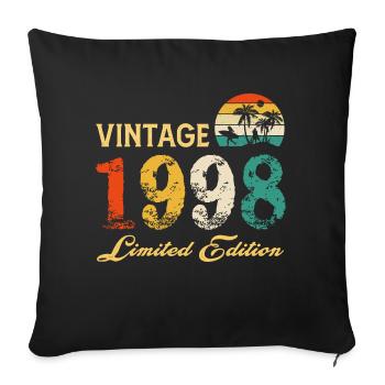 Vintage 1998 Limited Edition Made In 1998 Birthday - Sofa pillowcase 17,3'' x 17,3'' (45 x 45 cm) - black - Front