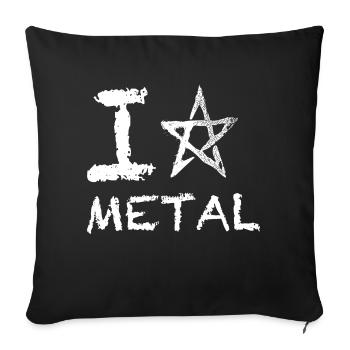 I Penta Metal - Logo White - Sofa pillowcase 17,3'' x 17,3'' (45 x 45 cm) - black - Front