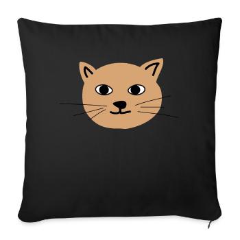 Katzengesicht 1 - Sofakissenbezug 45 x 45 cm - Schwarz - Vorne