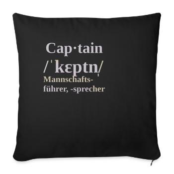 Capitaine - Housse de coussin décorative 45 x 45 cm - noir - Devant