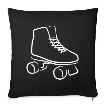 Roller Skates Drawing - Sofa pillowcase 17,3'' x 17,3'' (45 x 45 cm) - black - Front