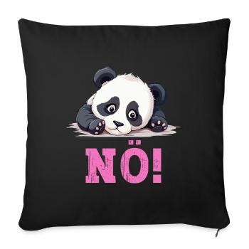Nö Einfach Nö No Nein Panda Bär Lustig Spruch Pink - Sofakissenbezug 45 x 45 cm - Schwarz - Vorne
