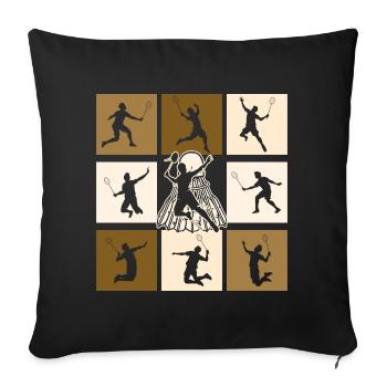 Badminton - Sofa pillowcase 17,3'' x 17,3'' (45 x 45 cm) - black - Front