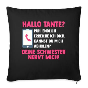 Patentante Neffe Nichte Tante - Sofakissenbezug 45 x 45 cm - Schwarz - Vorne