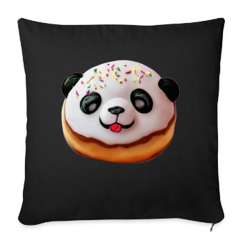 Baby Panda Donut - Sofa pillowcase 17,3'' x 17,3'' (45 x 45 cm) - black - Front