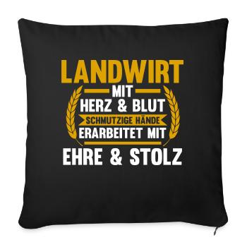 Landwirtschaft Bauer Landwirt - Sofakissenbezug 45 x 45 cm - Schwarz - Vorne