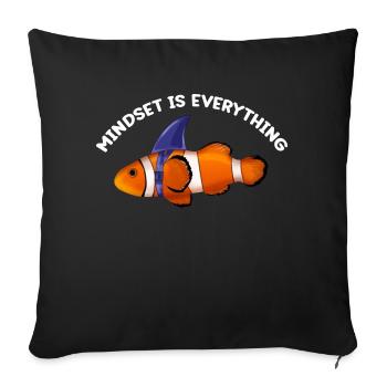 Clownfish, Motivational Quote Mindset - Sofa pillowcase 17,3'' x 17,3'' (45 x 45 cm) - black - Front