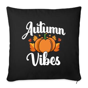 Automne - Housse de coussin décorative 45 x 45 cm - noir - Devant